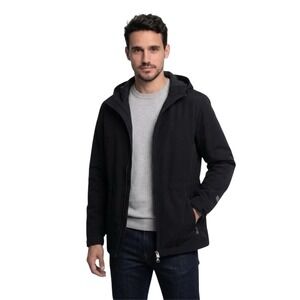 Pacific Trail Mens Black Hooded Full Zip Outdoor Parka Jacket XS